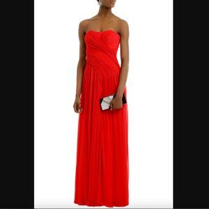 Badgley Mischka Red Strapless Dress
